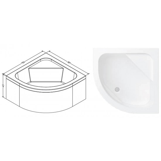 Oval Sitting Mini Bathtub h:45|BAT-BOH-45