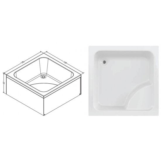 Square Sitting Mini Bathtub h:45|BAT-BSH-45