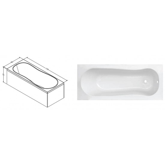 Rectangular Plain Bathtub h:55|BAT-BR2-55