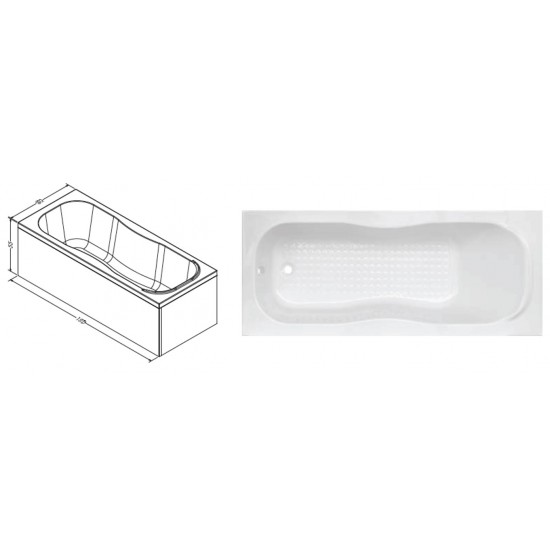 Rectangular Plain Bathtub h:55|BAT-BR4-55