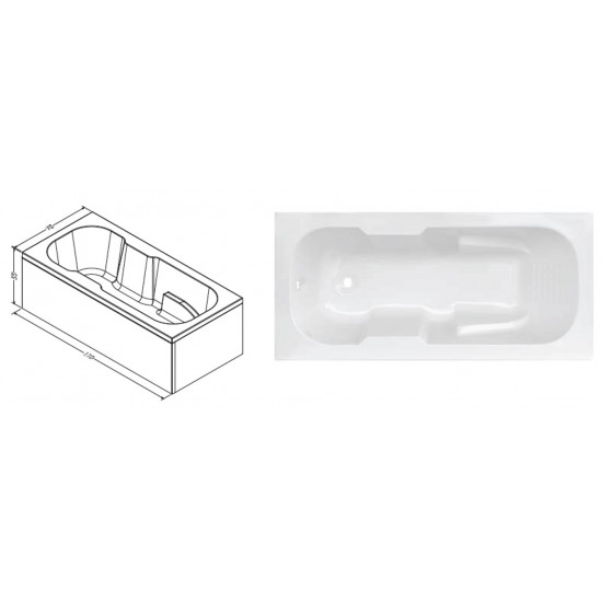 Rectangular Plain Bathtub h:55|BAT-BR5-55