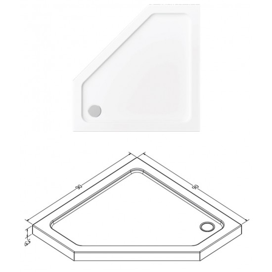 Pentagonal Monoblock Shower Tray h:6,5|BAT-TPM-06