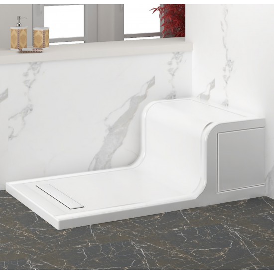 Rectangular Sitting Monoblock Shower Tray h:6,5|BAT-TR4-06