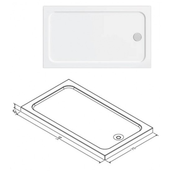 Rectangular Monoblock Shower Tray h:6,5|BAT-TRM-06