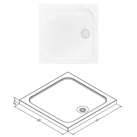 Square Monoblock Shower Tray h:6,5|BAT-TSM-06