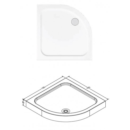 Oval Monoblock Shower Tray h:11|BAT-TOM-13 