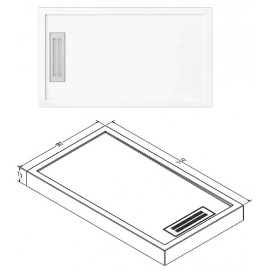 Rectangular Monoblock Shower Tray h:11|BAT-TR1-13