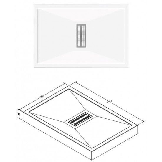 Rectangular Monoblock Shower Tray h:11|BAT-TR2-13