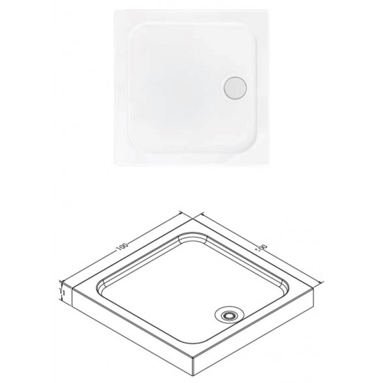 Square Monoblock Shower Tray h:13|BAT-TSM-13