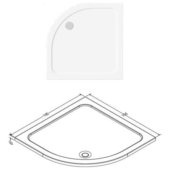 Oval Slim Shower Tray h:3,5|BAT-TOS-03