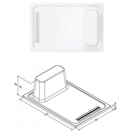 Rectangular Sitting Slim Shower Tray h:3,5|BAT-TR3-03