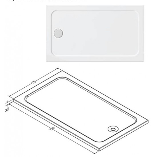 Rectangular Slim Shower Tray h:3,5|BAT-TRS-03